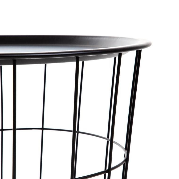 Homla, Scandi, stolik, czarny z czarnym blatem, 41-41-41 cm