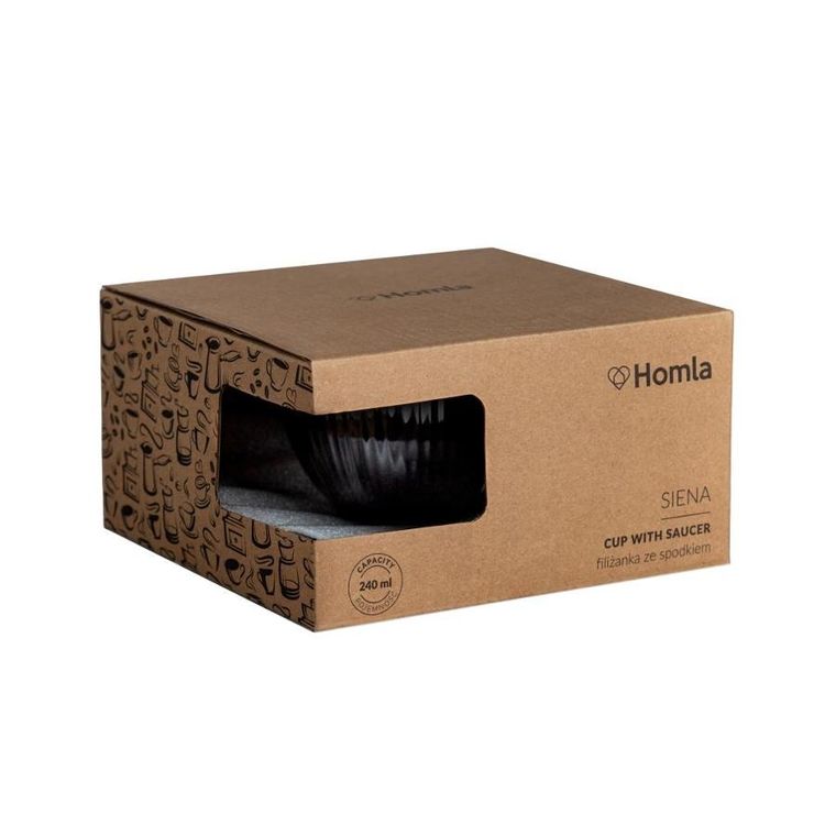 Homla, Siena, filiżanka ze spodkiem, czarna, 240 ml
