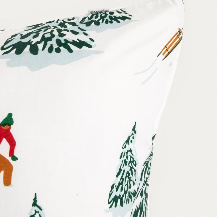 Homla, Skiers, pościel, z mikrofibry w świąteczny wzór, 140-200 cm
