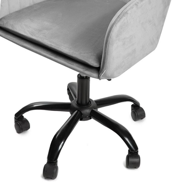 Homla,Teill, Krzesło welurowe obrotowe szare 55-54,5-80-90 cm