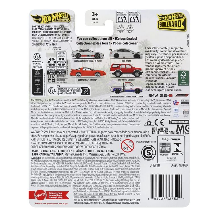 Hot Wheels, Boulevard, 1993 Toyota 4Runner, pojazd, 1:64, JHW18