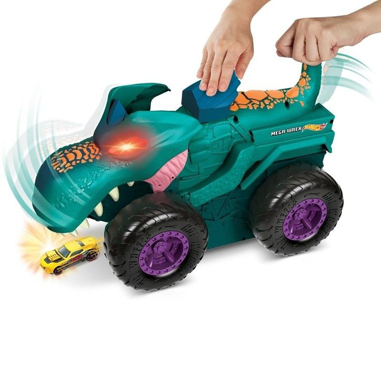 Hot Wheels, Monster Trucks, Mega Wrex - pożeracz aut, zestaw do zabawy