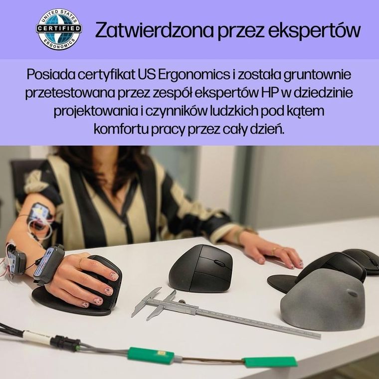 HP, 920 ergonomic vertical mouse, mysz bezprzewodowa, czarna