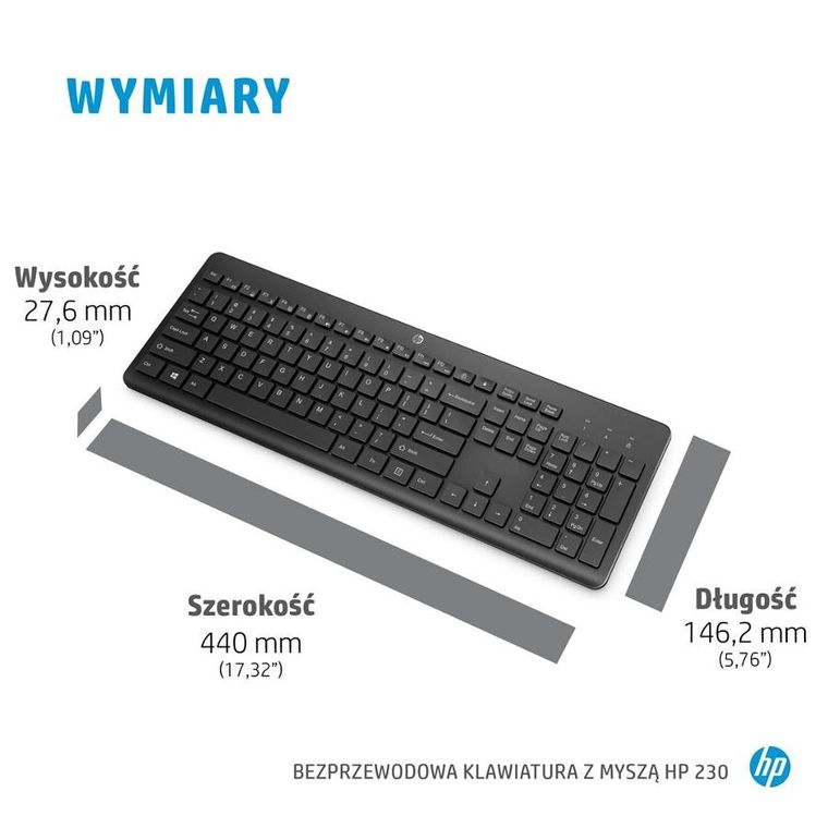 HP, Klawiatura i Mysz Combo 230 3l1f0aa, biały