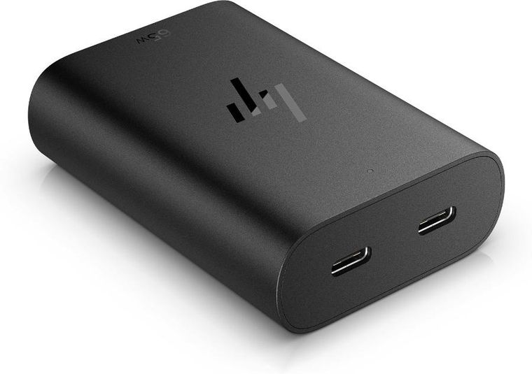 HP, zasilacz sieciowy 65W Gan USB-C, czarny