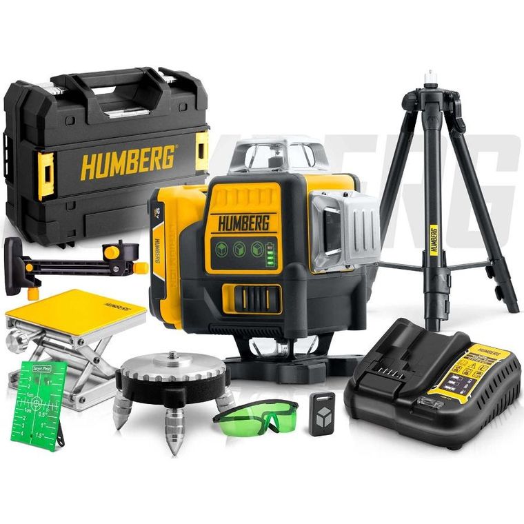 Humberg, laser krzyżowy w walizce, ze statywem, HM-171