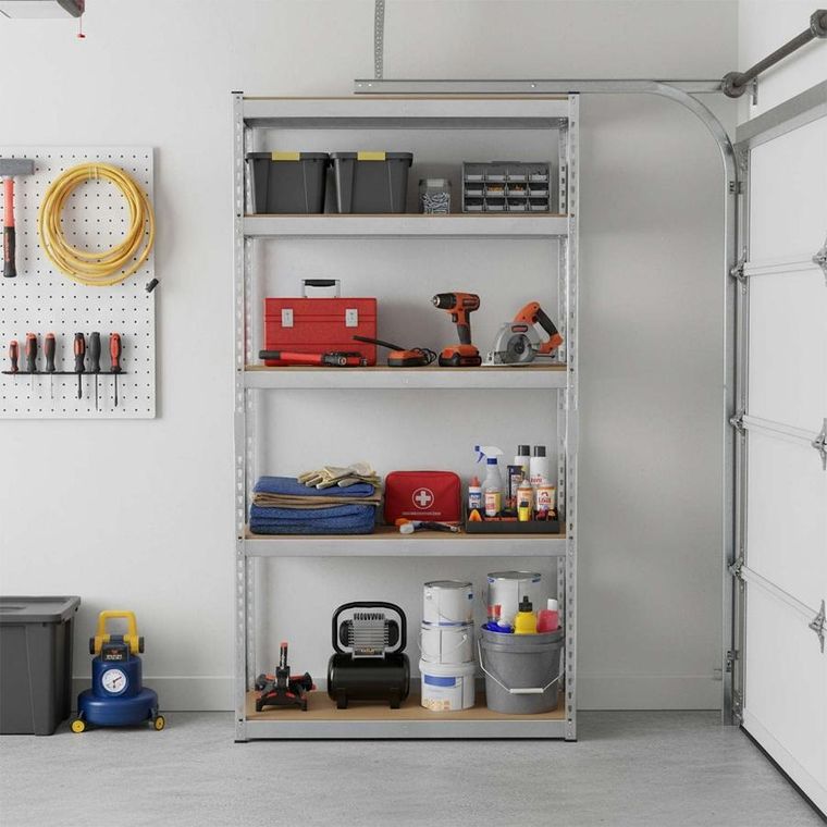 Humberg, regał magazynowy, metalowy, srebrny, 183-90-40 cm, HR-853