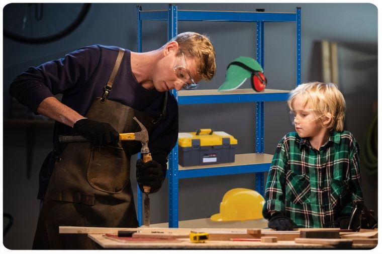 Humberg, regał metalowy, magazynowy, 2w1, 180-90-30 cm, 875 kg