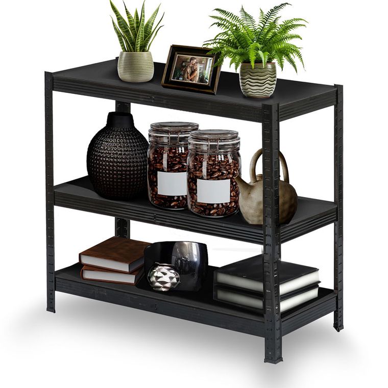 Humberg, regał metalowy magazynowy, czarny, 180-90-40 cm