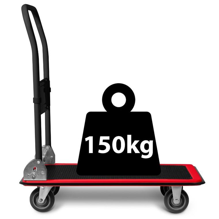 Humberg, wózek transportowy platformowy, czarno-czerwony