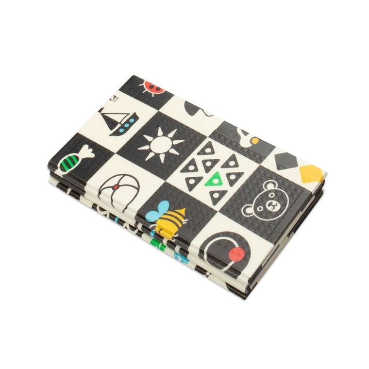 Humbi, dwustronna mata edukacyjna z pianki XPE, polski alfabet, kontrastowe obrazki, 120-180 cm