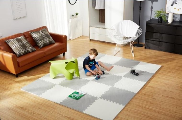 Humbi, mata piankowa, puzzle, kremowo-szara, 62-62-1 cm, 4 szt.