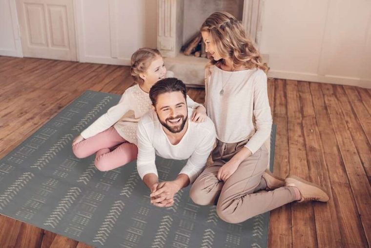 Humbi, mata piankowa, puzzle, szare, 62-62 cm, 9 szt.