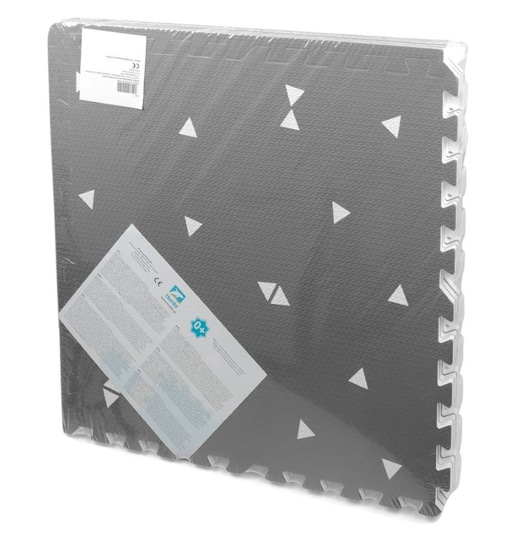 Humbi, mata piankowa, puzzle, szare trójkąty, 120-180 cm