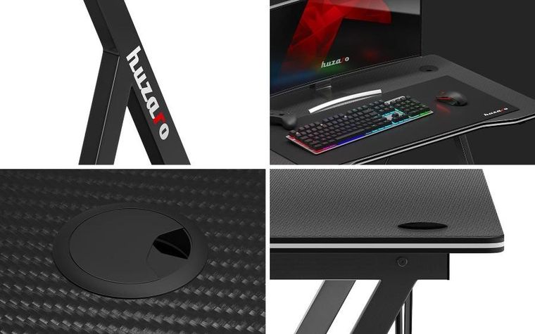 Huzaro, Hero 1.4, biurko gamingowe, Black, 100 cm