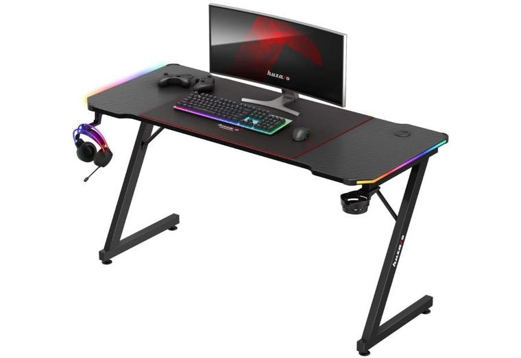 Huzaro, Hero 3.3, biurko gamingowe, RGB, czarne