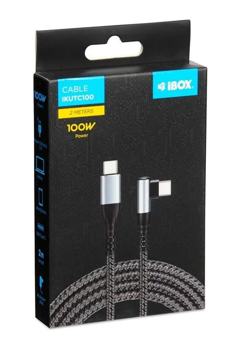 iBox, kabel USB-C, IKUTC100, PD100W, 2m