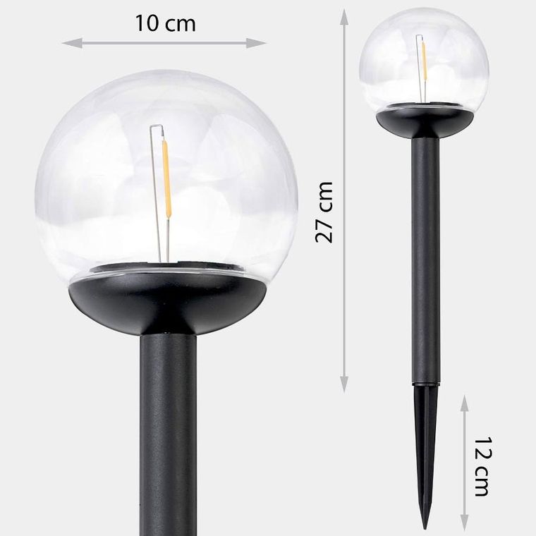 Ilumen, lampka solarna, przeźroczysta, kula, 4 szt.