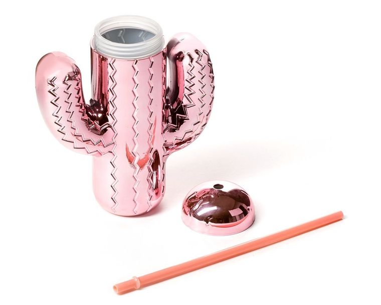 Imprezowy kaktus ze słomką, różowy