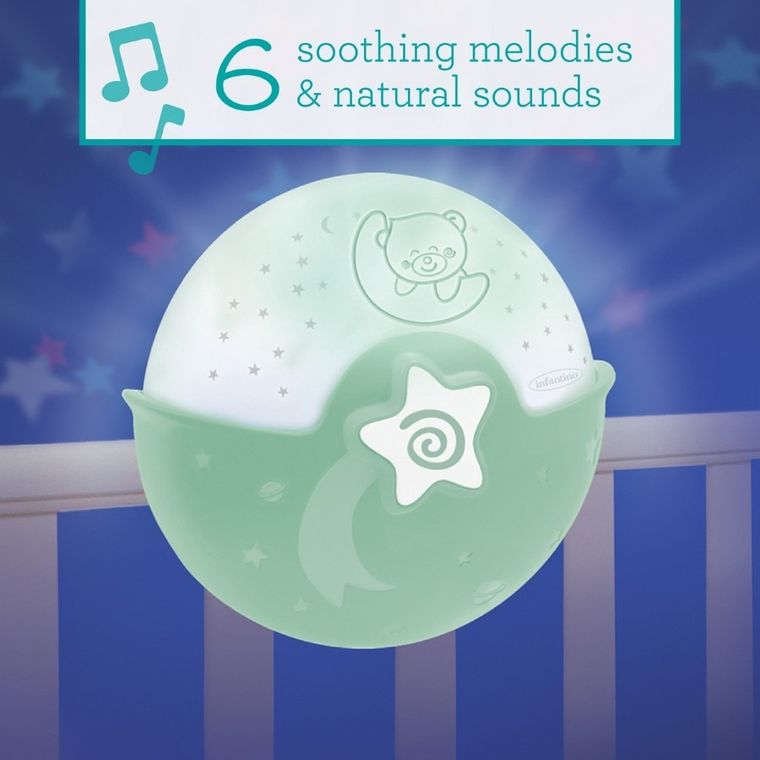 Infantino, projektor 2w1, zielony