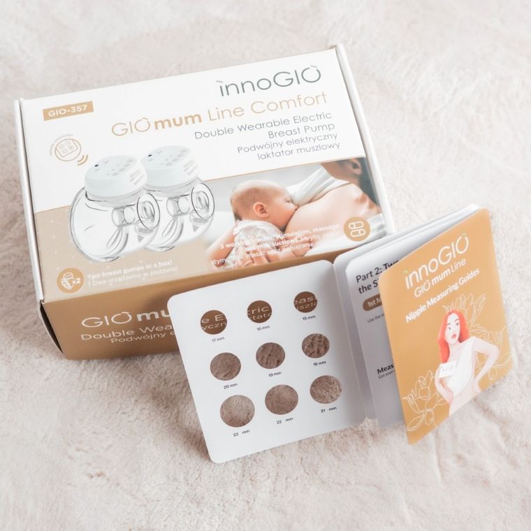 InnoGIO, GIOmumLine Comfort, laktator elektryczny, muszlowy, podwójny