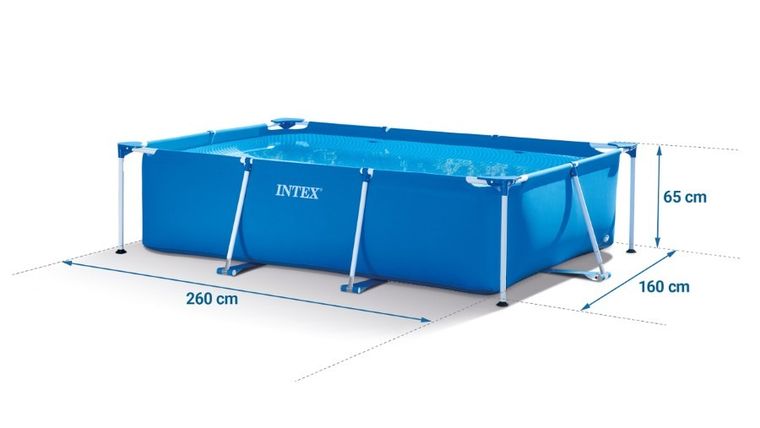 Intex, basen ogrodowy, stelażowy, 260-160-65 cm, zestaw 15w1