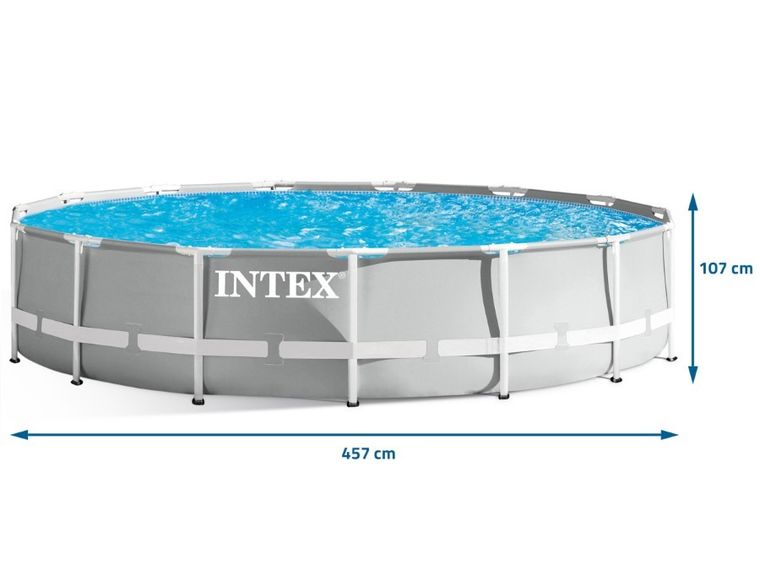 Intex, basen ogrodowy stelażowy, zestaw 12w1, 457-107 cm