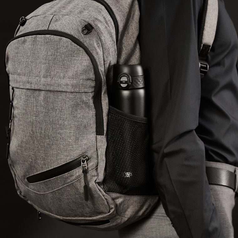 ION8, bidon termiczny z ustnikiem, próżniowy, czarny, 500 ml