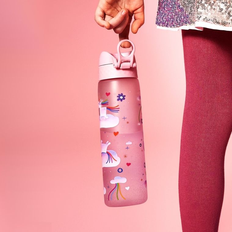 Ion8, Jednorożec, bidon z ustnikiem, jasny róż, 500 ml