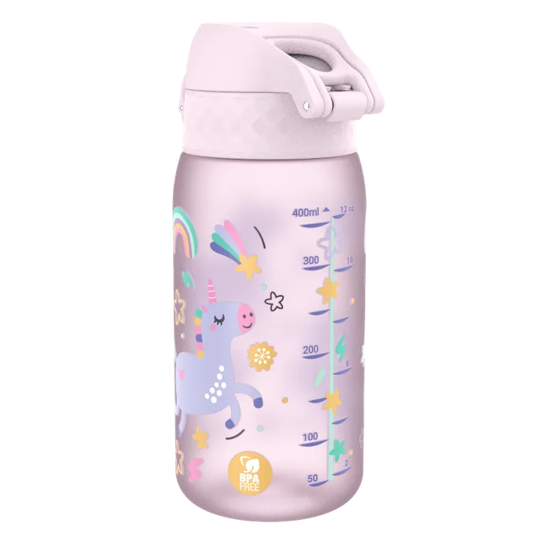 Ion8, Jednorożec, bidon z ustnikiem, liliowy, 350 ml