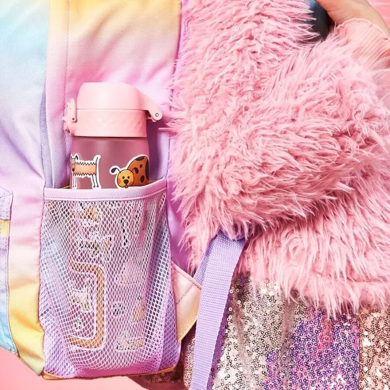 Ion8, Pieski, bidon z ustnikiem, jasny róż, 500 ml