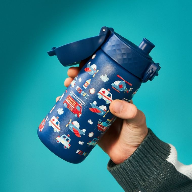 ION8, Pojazdy ratownicze, bidon z ustnikiem ze stali nierdzewnej, morski, 400 ml