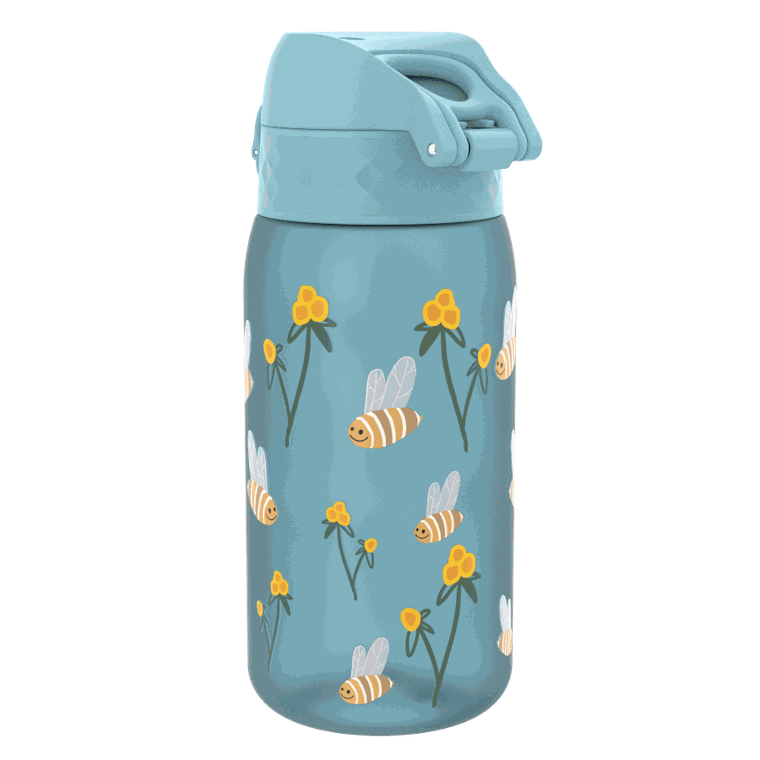 Ion8, Pszczółki, bidon z ustnikiem, niebieski, 350 ml