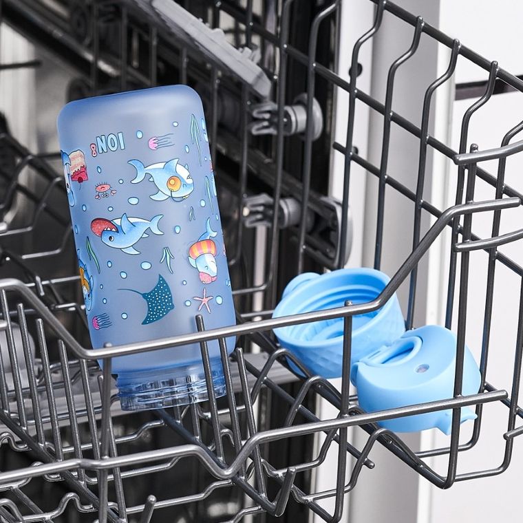 ION8, Rekiny, bidon z ustnikiem, niebieski, 350 ml