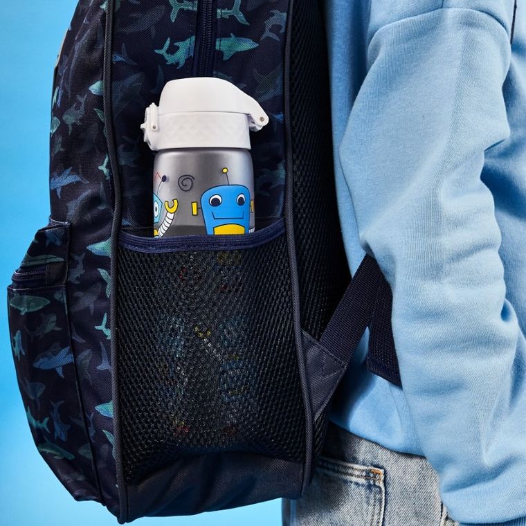 Ion8, Roboty, bidon z ustnikiem, biały, 500 ml