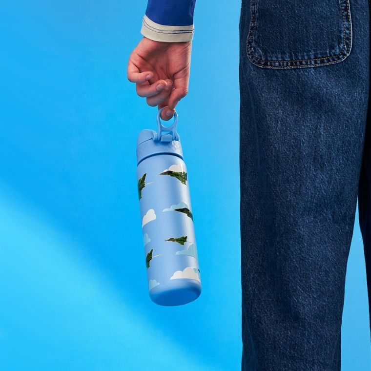 ION8, Samoloty, bidon stalowy z ustnikiem, niebieski, 600 ml