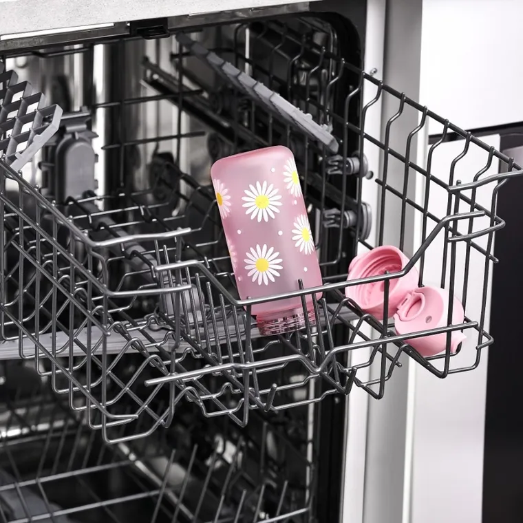 ION8, Stokrotki, bidon z ustnikiem, różowy, 350 ml