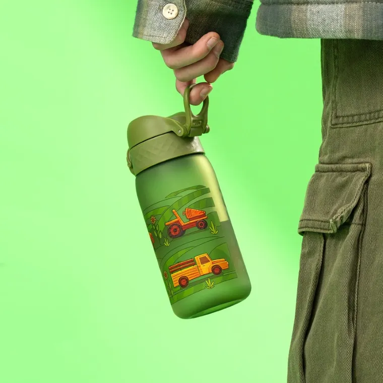 ION8, Traktor i maszyny na wsi, bidon z ustnikiem, zielony, 350 ml