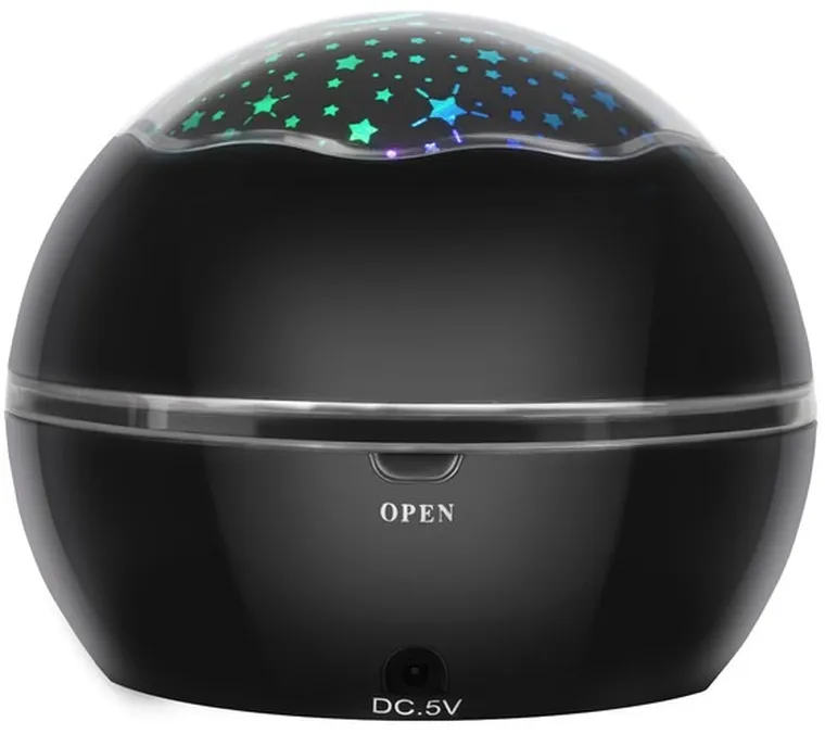 Izoxis, lampka nocna z projektorem, czarna