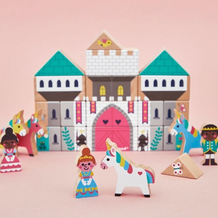 Janod, Cross Roads, Zaczarowane królestwo, zestaw klocków i figurek, 37 elementów