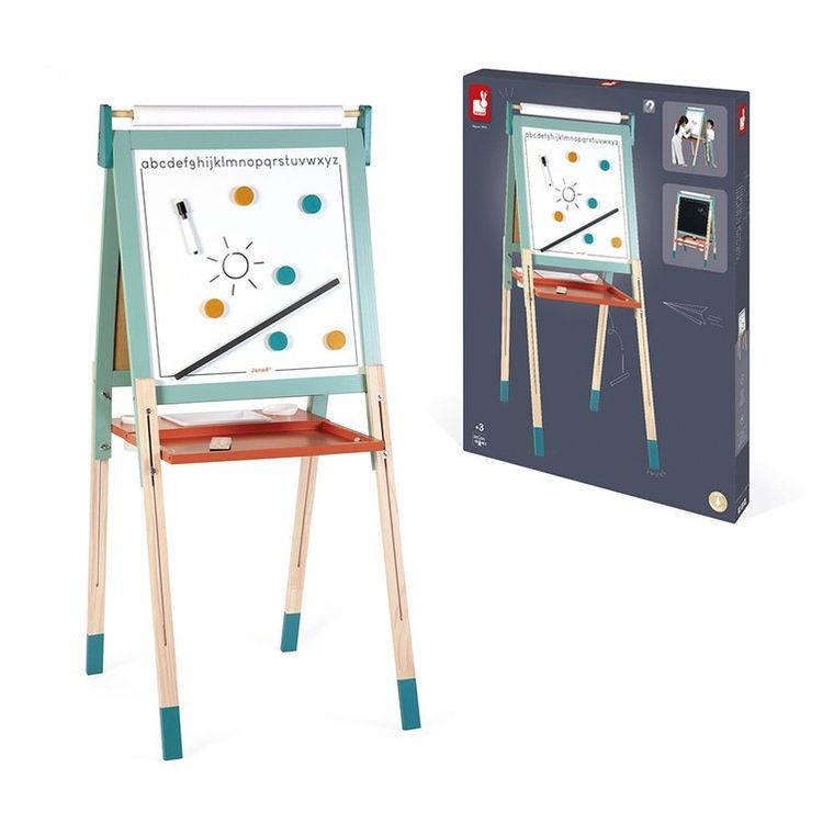 Janod, duża drewniana tablica ewolucyjna, z 14 akcesoriami