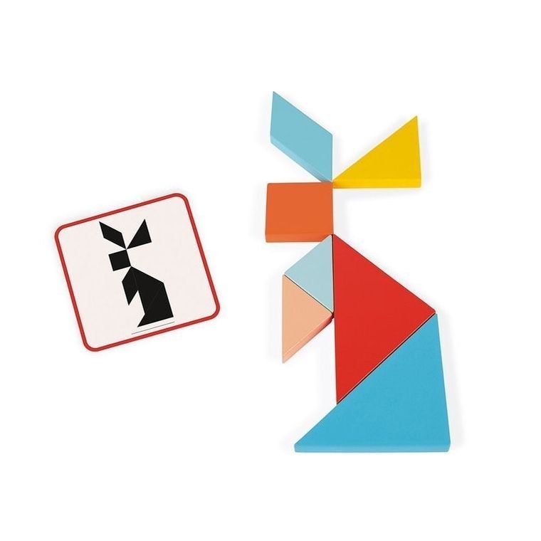 Janod, Essentiel, Tangram, drewniana układanka