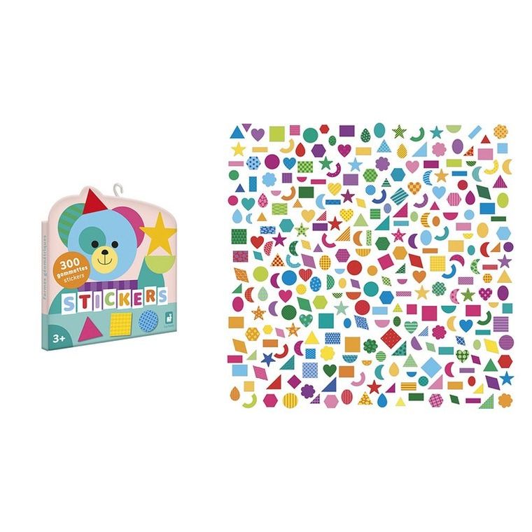 Janod, Figury geometryczne, naklejki, 300 szt.