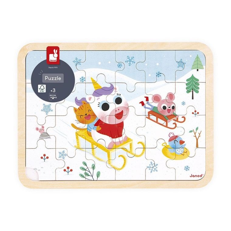 Janod, Góry, puzzle drewniane, 24 elementy