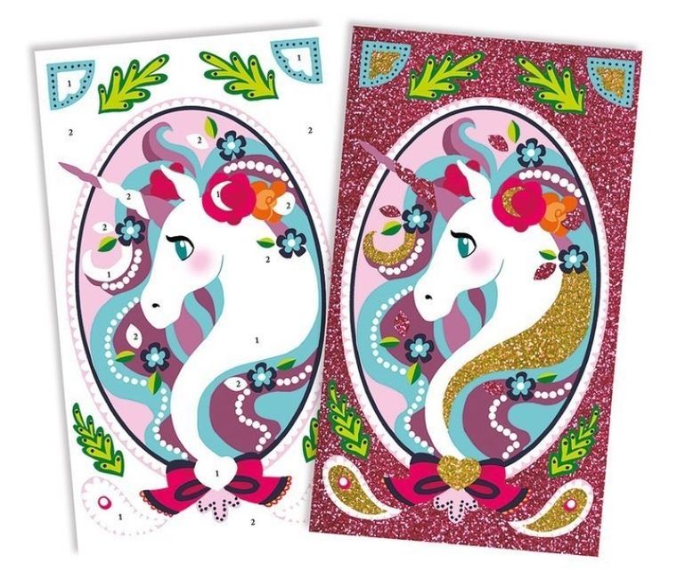 Janod, Jednorożce, magiczny brokat, zestaw kreatywny, 7+