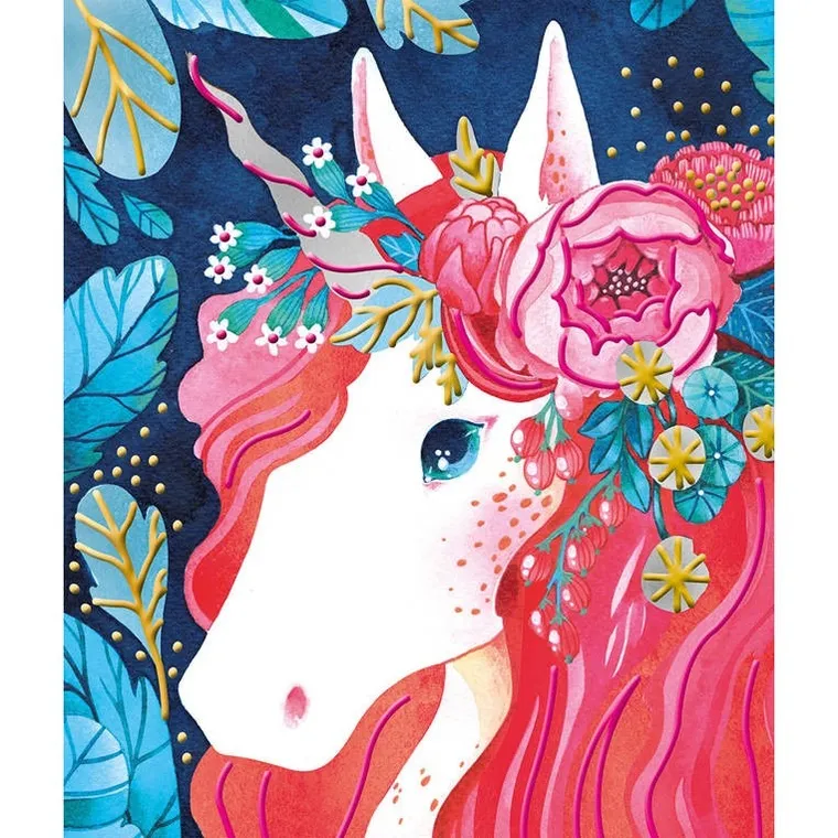 Janod, Jednorożce, malowanie farbami perłowymi i 3D, zestaw kreatywny