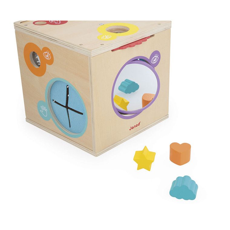 Janod, kostka sensoryczna, drewniana