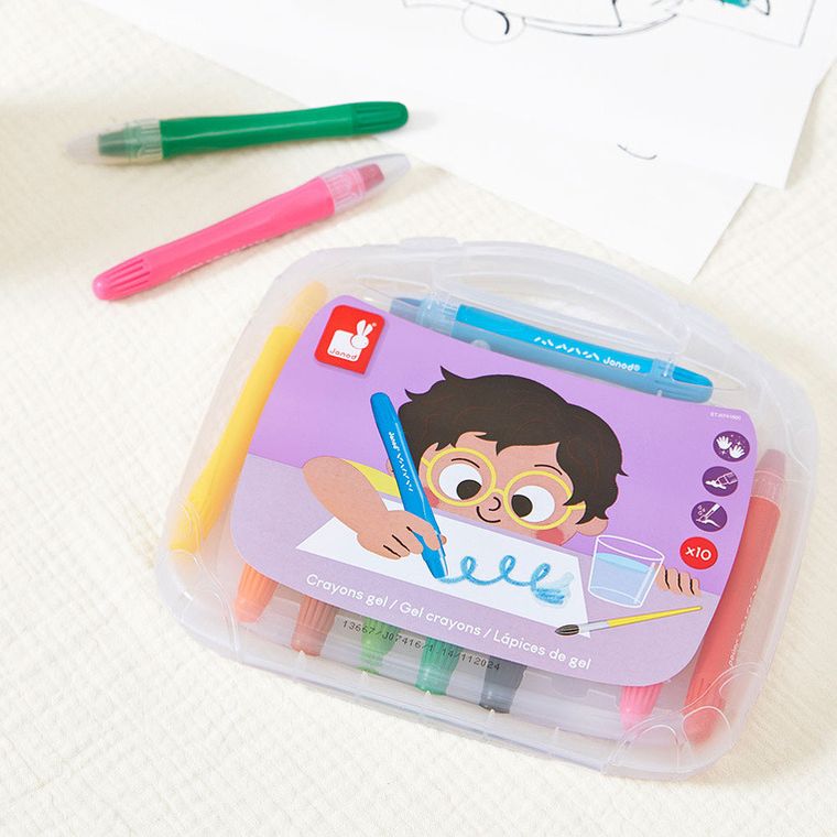 Janod, kredki żelowe, 10 kolorów