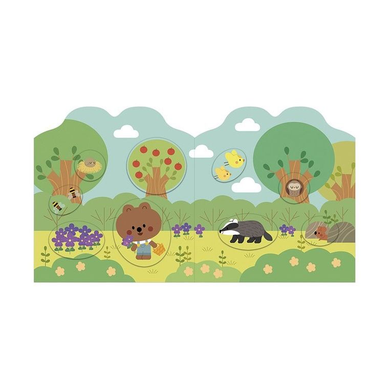 Janod, Las, książeczka do wyklejania, z naklejkami