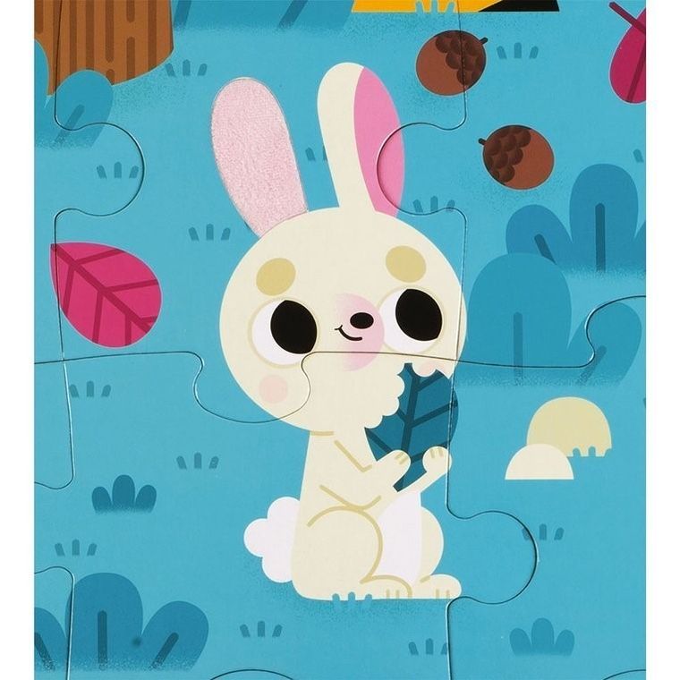 Janod, Leśne zwierzęta, puzzle sensoryczne, 20 elementów